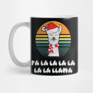 Fa La La La La La La Llama Funny Llama Wearing Santa Hat Christmas Gift For Llama Lover Mug